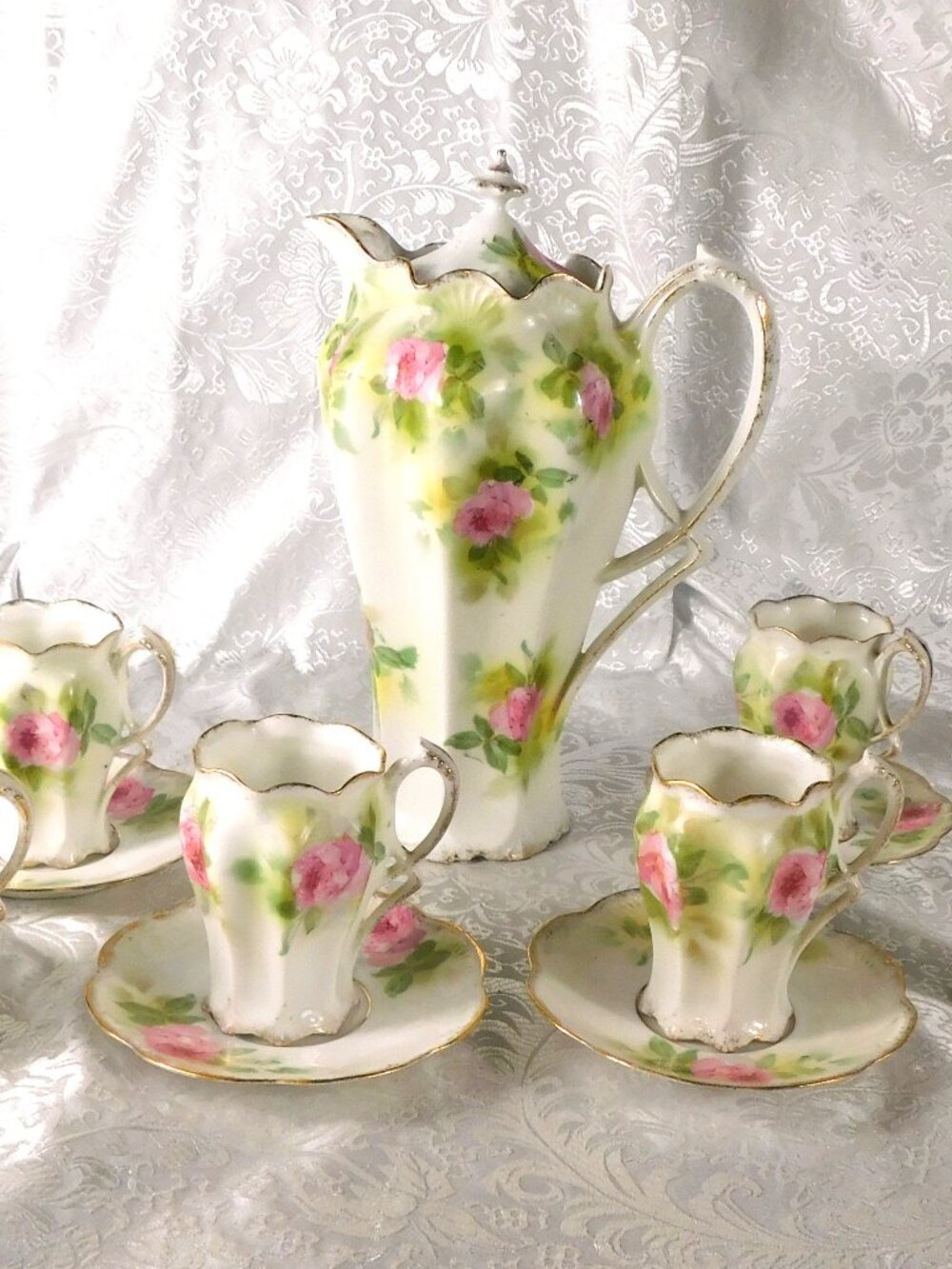 Reinhold Schlegelmilch RS Prussia Chocolate Pot with Six Cups # 27070
